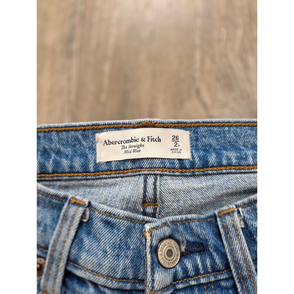 Abercrombie & Fitch Straight Mid Rise Jeans Womens 26 - Picture 5 of 10